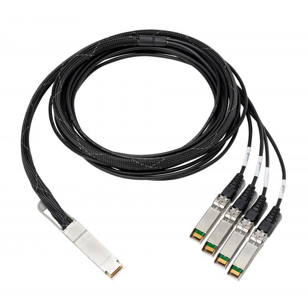 HPE 100GB QSFP28 3m cavo InfiniBand e in fibra ottica QSFP+ 4x QSFP+ Alluminio, Nero (HPE DAC CABLE 3m,QSFP28 [M] TO 4x25GB SFP28 [M])Hpe845416-B21