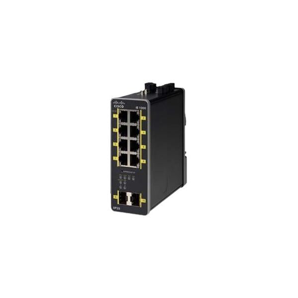 Cisco IE-1000-8P2S-LM switch di rete Gestito Gigabit Ethernet [10/100/1000] Supporto Power over Ethernet [PoE] Nero (IE-1000 GUI BASED L2 POE SWITCH - 2 GE SFP 8 FE COPPER PORTS)CiscoIE-1000-8P2S-LM