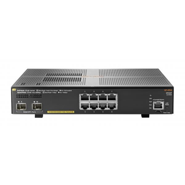 HPE Aruba Networking Aruba 2930F 8G PoE+ 2SFP+ Gestito L3 Gigabit Ethernet [10/100/1000] Supporto Power over Ethernet [PoE] 1U Grigio (HPE Aruba 2930F 8G PoE+2SFP+Swc UK)Hpe0190017006819JL258A#ACC