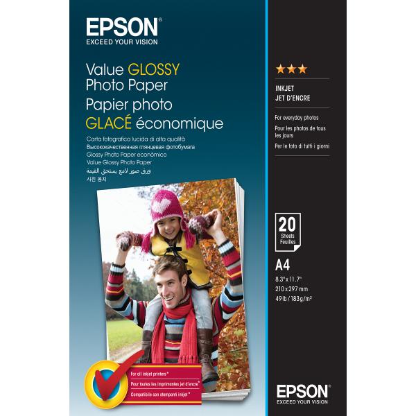 Epson Value Glossy Photo Paper - A4 - 20 Fogli (GLOSSY PHOTO PAPER A4 20 SHEET)Epson8715946611877C13S400035
