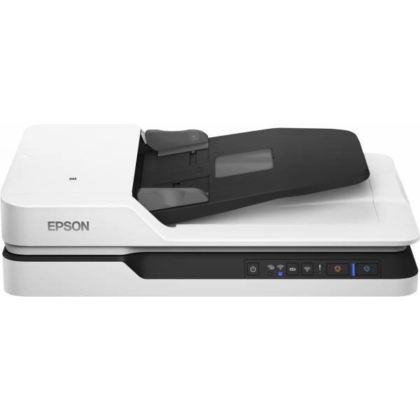 Epson WorkForce DS-1660W Scanner piano 600 x 600 DPI A4 Nero, Bianco (DS1660W - Document scanner - Duplex - A4 - 1200 dpi x 1200 dpi - up to 25 ppm [mono] / up to 25 ppm [colour] - ADF [50 sheets] - up to 1500 scans per day - USB 3.0, Wi-Fi[n])EpsonB...