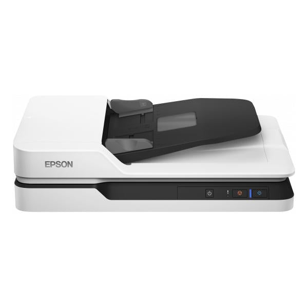 Epson WorkForce DS-1630 Scanner piano 600 x 600 DPI A4 Nero, Bianco (DS1630 - Document scanner - Duplex - A4 - 1200 dpi x 1200 dpi - up to 25 ppm [mono] / up to 25 ppm [colour] - ADF [50 sheets] - up to 1500 scans per day - USB 3.0)EpsonB11B239401BY