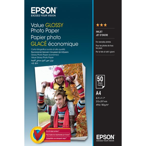 Epson Value Glossy Photo Paper - A4 - 50 Fogli (GLOSSY PHOTO PAPER A4 50 SHEET)EpsonC13S400036