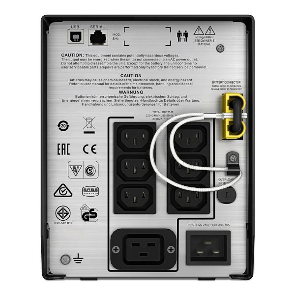 APC SMC2000I gruppo di continuità [UPS] A linea interattiva 2 kVA 1300 W 7 presa[e] AC (APC SMART-UPS C 2000VA LCD 230V - .)Apc0731304310075SMC2000I