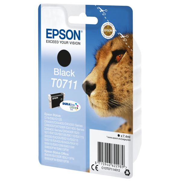 Epson Cheetah Cartuccia Nero (INK CARTR DURABRITE ULTRA BLACK - F /D78/DX4000/4050/DX5000/DX6000)EpsonC13T07114012