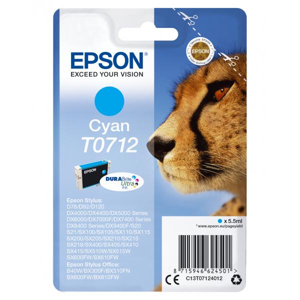 Epson Cartuccia Ciano (INK CARTR DURABRITE ULTRA CYAN - F/ D78/DX4000/4050/DX5000/DX6000)EpsonC13T07124012