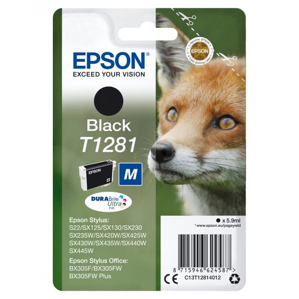 Epson Fox Cartuccia Nero (Epson T1281 - st?rrelse M - sort - ori)EpsonC13T12814022