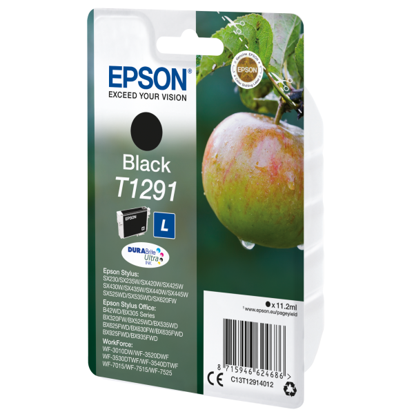 Epson Apple Inchiostro nero singolo DURABrite Ultra Mela T1291 (T129 BLACK L APPLE)EpsonC13T12914012