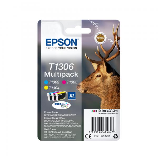 Epson Stag Inchiostro nero singolo DURABrite Ultra Cervo T1301 (OEM Epson C13T13014012 [T1301] Ink Cartridge Black XL 945 Pages 25.4ml)EpsonC13T13014012