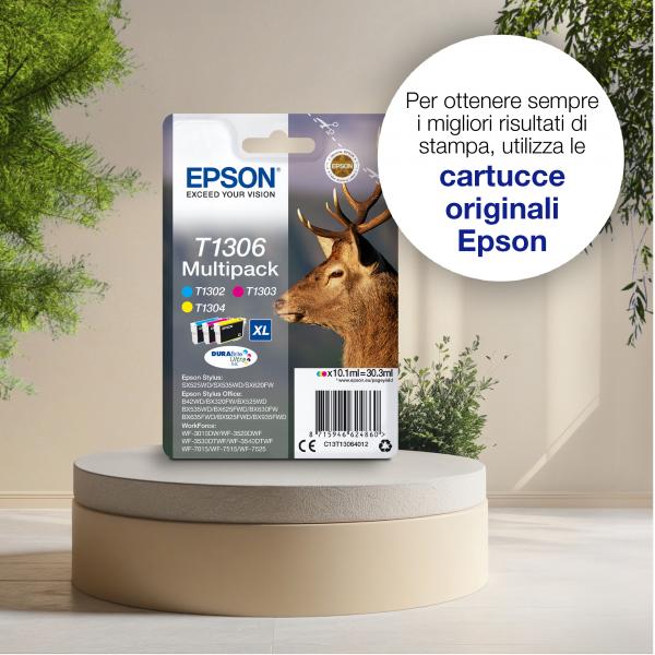 Epson Stag Inchiostro ciano singolo DURABrite Ultra Cervo T1302 (INK CARTR DURABRITE ULTRA CYAN - F/BX320FW SX620FW SX525WD)EpsonC13T13024012