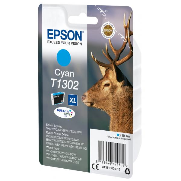 Epson Stag Inchiostro ciano singolo DURABrite Ultra Cervo T1302 (INK CARTR DURABRITE ULTRA CYAN - F/BX320FW SX620FW SX525WD)EpsonC13T13024012
