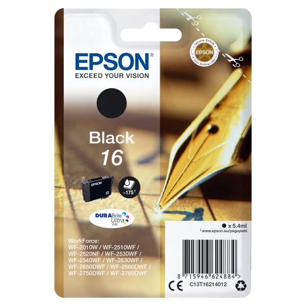 Epson Pen and crossword Cartuccia Penna e cruciverba Nero Inchiostri DURABrite Ultra 16 (Epson 16 - sort - original - bl?kpatro)EpsonC13T16214012