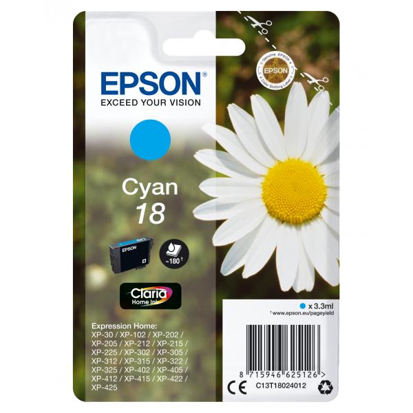 Epson Daisy Cartuccia Margherita Ciano Inchiostri Claria Home 18 (HOME INK CLARIA CYAN 18 - INK)EpsonC13T18024012