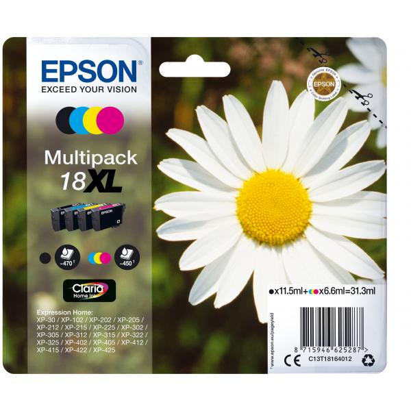 Epson Daisy Multipack Margherita 4 colori Inchiostri Claria Home 18XL (Epson 18XL Multipack - 4 pakker - XL -)Epson8715946625294C13T18164022