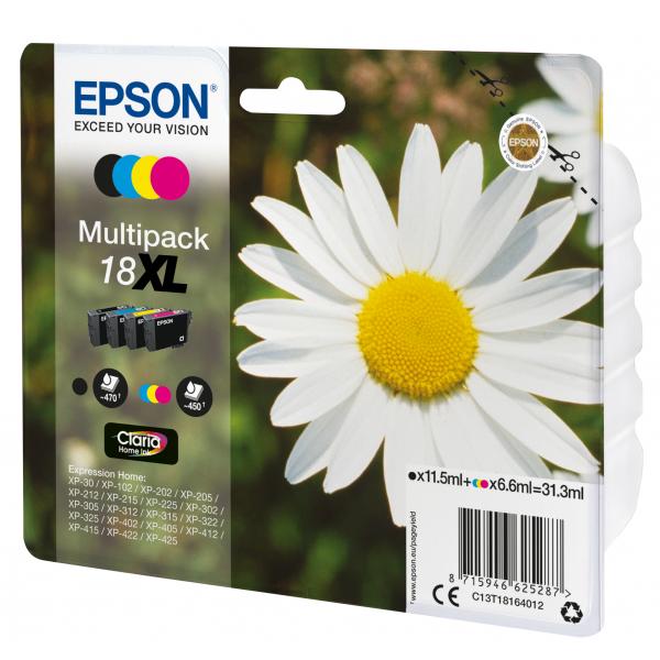 Epson Daisy Multipack 4 colori Claria Home Margherita 18XL (Epson 18XL Multipack - 4 pakker - XL -)Epson8715946625294C13T18164022