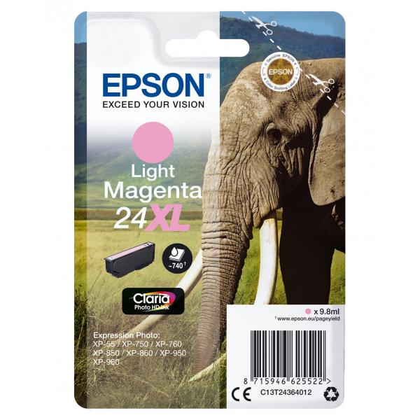 Epson Elephant Cartuccia Magenta chiaro XL (Epson 24XL - XL - lys magenta - origin)EpsonC13T24364012