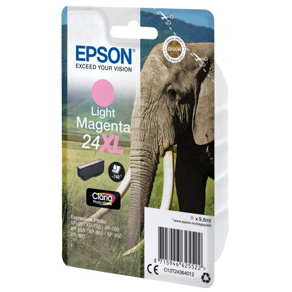 Epson Elephant Inchiostro magenta chiaro singolo Claria Photo HD Elefante 24XL (Epson 24XL - XL - lys magenta - origin)EpsonC13T24364022