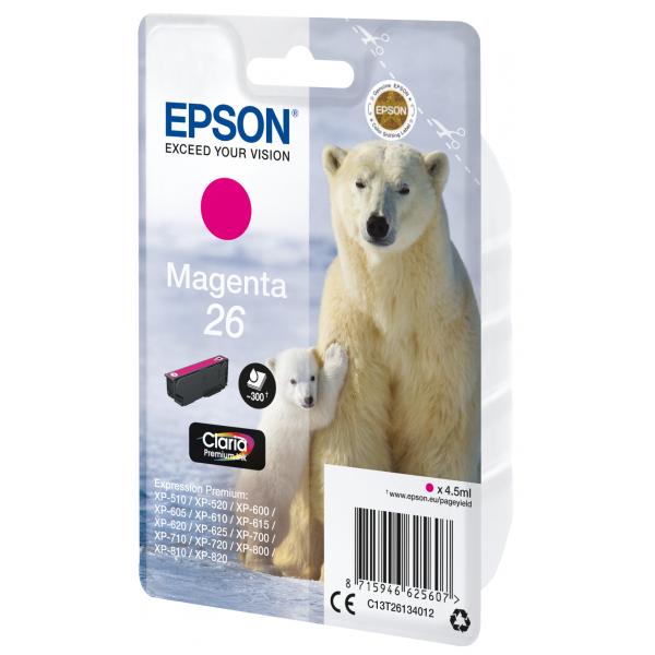 Epson Polar bear Inchiostro magenta singolo Claria Premium Orso bianco 26 (Epson 26 - magenta - original - blkpa)EpsonC13T26134022