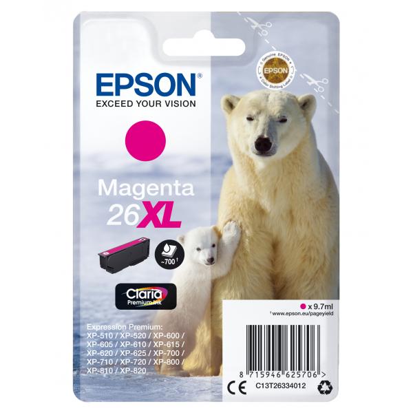 Epson Polar bear Cartuccia Magenta XL (Epson 26XL - XL - magenta - original -)EpsonC13T26334012