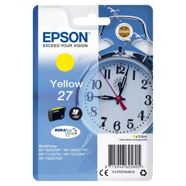 Epson Alarm clock Cartuccia Sveglia Giallo Inchiostri DURABrite Ultra 27 (Epson 27 - gul - original - bl?kpatron)EpsonC13T27044012