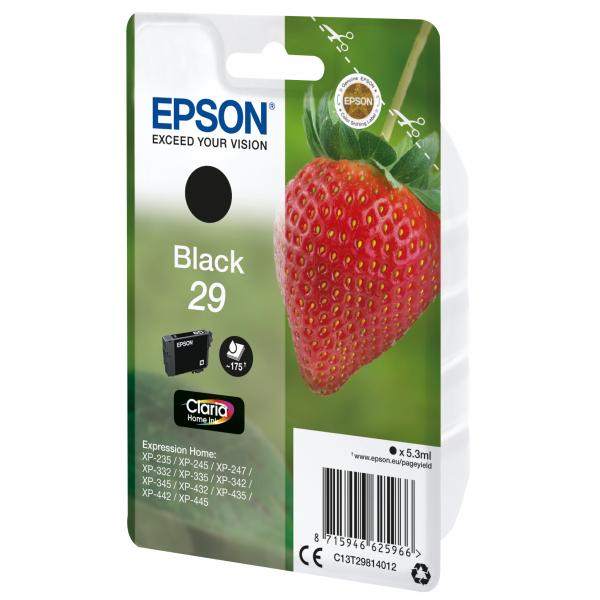 Epson Strawberry Cartuccia Fragole Nero Inchiostri Claria Home 29 (SGLPCK BLACK 29 HOME INK - BLACK STANDARD)EpsonC13T29814012