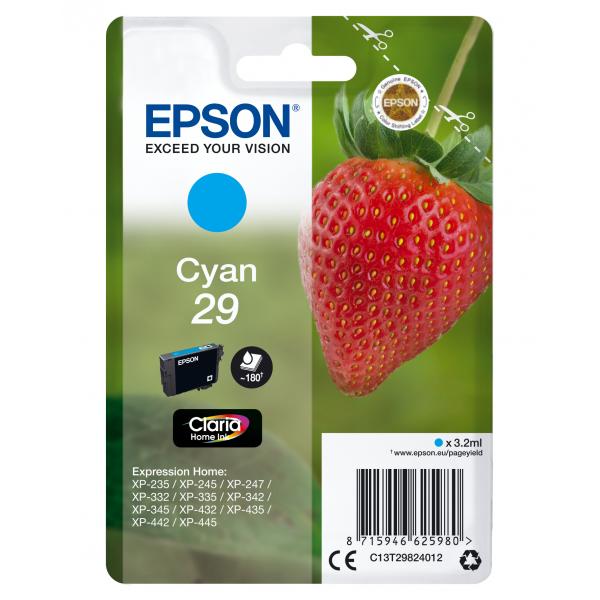 Epson Strawberry Cartuccia Fragole Ciano Inchiostri Claria Home 29 (CYAN 29 CLARIA HOME INK)EpsonC13T29824022