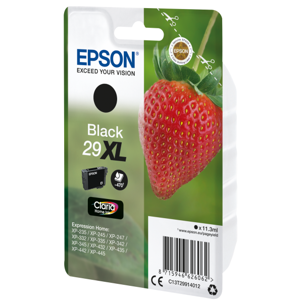 Epson Strawberry 29XL fragola cartuccia inchiostro originale nero XL 1pz (Epson 29XL - XL - sort - original - bl)EpsonC13T29914022