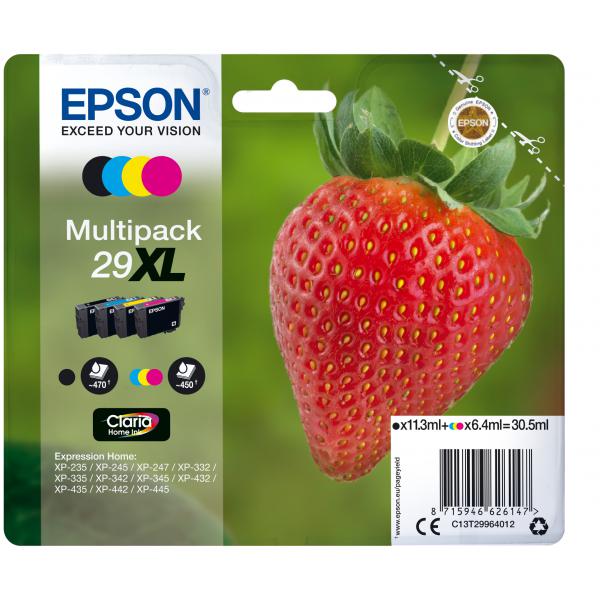 Epson Strawberry Multipack Fragole 4 colori Inchiostri Claria Home 29XL (EPSON 29XL MULTIPACK INK STRAWBERRY EXTRA LARGE YIELD)EpsonC13T29964012
