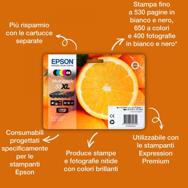 Epson Alarm clock Cartuccia Sveglia Magenta Inchiostri DURABrite Ultra 27 (EPSON 33 MAGENTA INK ORANGES 1x 4.5ml STANDARD)EpsonC13T33434012