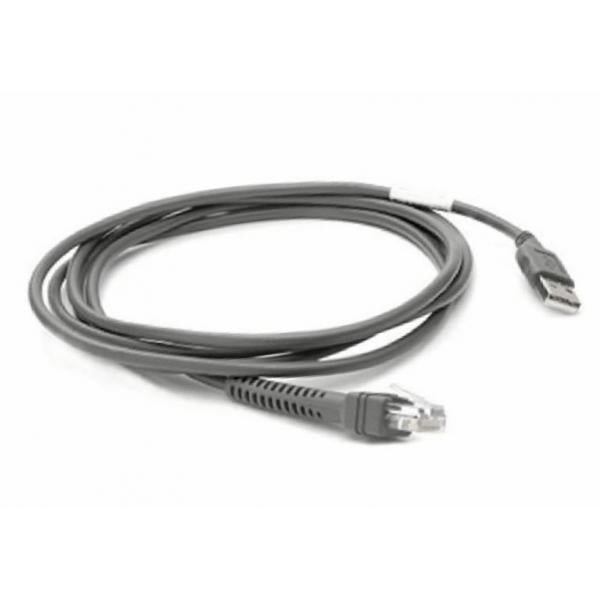 Zebra CBA-U21-S07ZBR cavo seriale Nero 2,1 m USB EAS (SHIELDED USB CABLE SER A CONNEC - 7FT/2.1M STRAIGHT)ZebraCBA-U21-S07ZBR