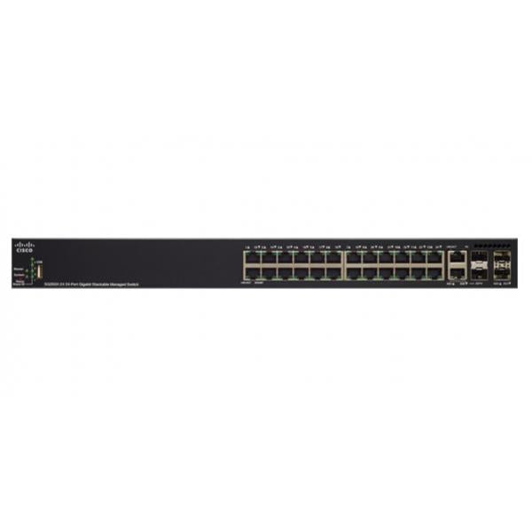 Cisco SG350X-24MP Gestito L3 Gigabit Ethernet [10/100/1000] Supporto Power over Ethernet [PoE] 1U Nero (CISCO SG350X-24MP 24-PORT - GIGABIT POE STACKABLE)CiscoSG350X-24MP-K9-EU