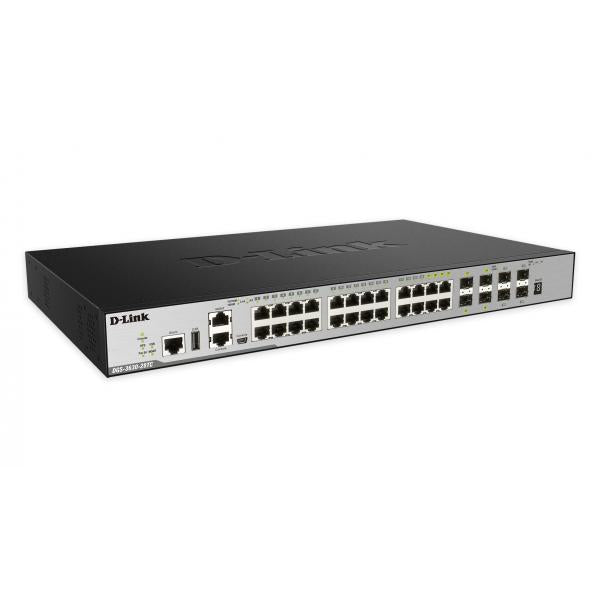 D-Link DGS-3630-28TC switch di rete Gestito L3 Gigabit Ethernet [10/100/1000] 1U Nero (20-port GE and 4-port Combo - 4-port Combo 1000BaseT/SFP - plus 4 10GE SFP+)D-link0790069472145DGS-3630-28TC/SI/E