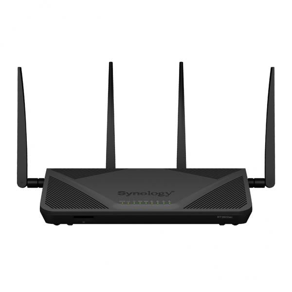 Synology RT2600AC router wireless Gigabit Ethernet Dual-band [2.4 GHz/5 GHz] Nero (4-port [802.11n], Dual-band - [2.4 GHz / 5 GHz], Ethernet - LAN, 4G, Black, Wireless router, EU power cord 1xWAN, 4xLAN, 2600Mbps Synology - Warranty: 24M)SynologyRT2600AC