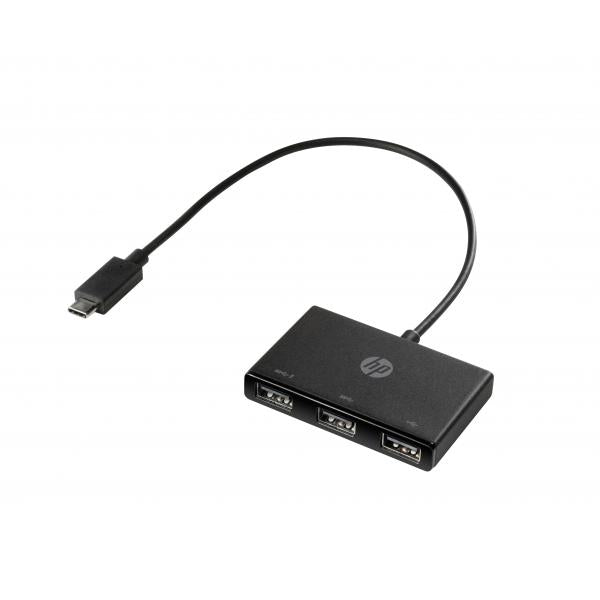 HP Hub da USB-C a USB-A (HP USB-C to USB-A - Hub - 3 x SuperSpeed USB 3.0 - desktop - per Elite c640 G3 Chromebook Enterprise, Pavilion Aero Laptop 13-be2075ng)HpZ6A00AA