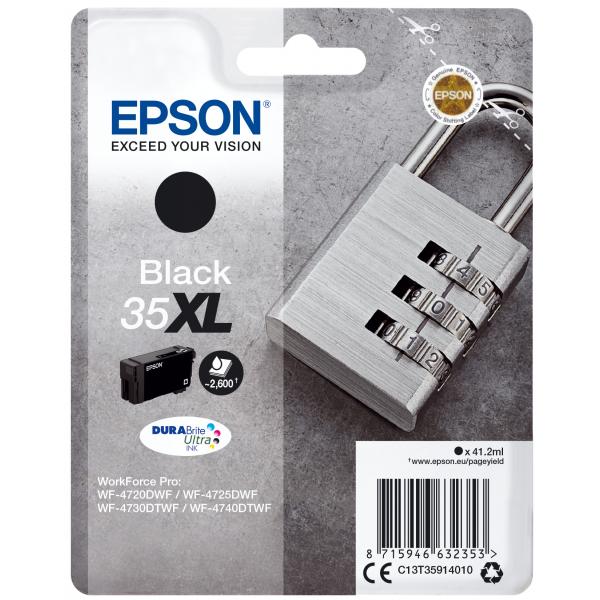 Epson Padlock Singlepack Black 35XL DURABrite Ultra Ink (EPSON 35XL BLACK INK CARTRIDGE PADLOCK 41.2ML)EpsonC13T35914010