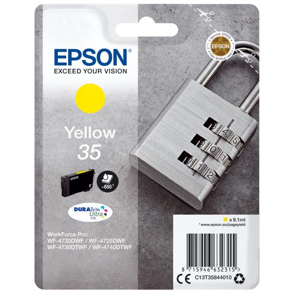 Epson Padlock Inchiostro giallo singolo DURABrite Ultra Lucchetto 35 (EPSON 35 YELLOW INK CARTRIDGE PADLOCK 9.1ML)EpsonC13T35844010