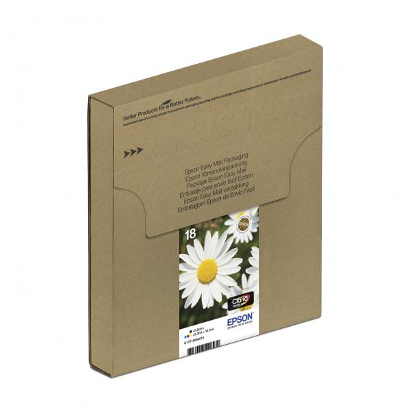 Epson Daisy Multipack Margherita 4 colori Inchiostri Claria Home 18 in confezione EasyMail Packaging (EPSON T1806 MULTIPACK EASY ML 4 COLOUR CLARIA EASYMAIL)Epson8715946638850C13T18064511