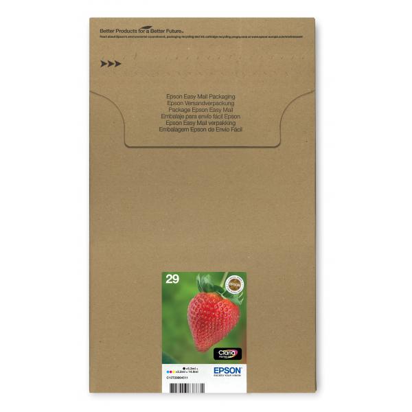 Epson Strawberry Multipack Fragole 4 colori Inchiostri Claria Home 29 in confezione EasyMail Packaging (Epson 29 EasyMail Bk/C/M/Y Ink EASYMAIL STRAWBERRY)Epson8715946638874C13T29864511