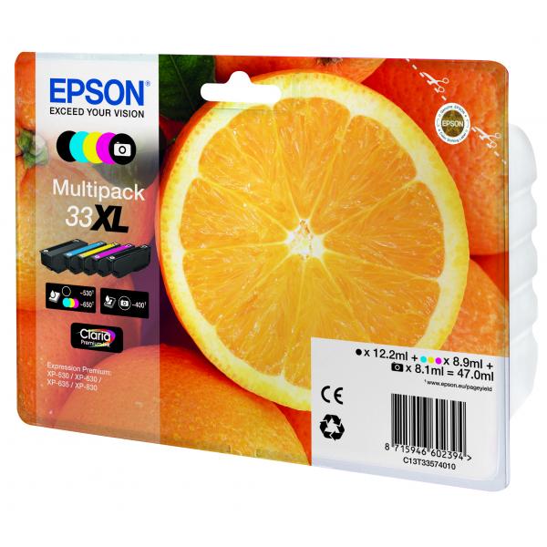 Epson Oranges Multipack 5-colours 33XL Claria Premium Ink (33 XL 5-COLOURS MULTIPACK - .)EpsonC13T33574011