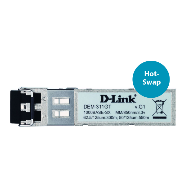 D-Link DEM-311GT modulo del ricetrasmettitore di rete Fibra ottica 1000 Mbit/s SFP 850 nm (D-Link Modul MiniGBIC 1000Base-SX LC DEM-311GT)D-linkDEM-311GT