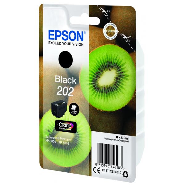 Epson Kiwi 202 cartuccia inchiostro originale nero 1pz (BLACK 202 CLARIA PREMIUM INK)EpsonC13T02E14010