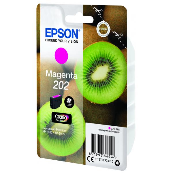 Epson Kiwi Singlepack Magenta 202 Claria Premium Ink (MAGENTA 202 CLARIA PREMIUM INK)EpsonC13T02F34010
