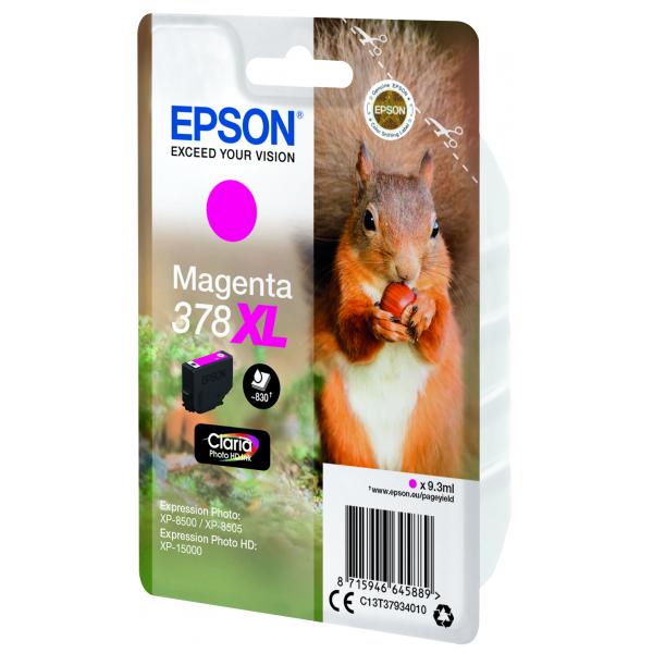 Epson Squirrel Singlepack Magenta 378XL Claria Photo HD Ink (EPSON 378XL MAGENTA PHOTO HD INK CARTRIDGE SQUIRREL)EpsonC13T37934010