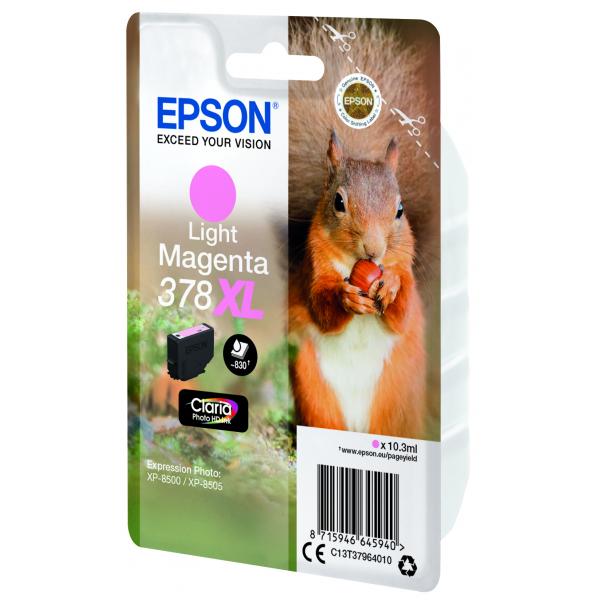 Epson Squirrel Singlepack Light Magenta 378XL Claria Photo HD Ink (SINGLEPACK LIGHT MAGENTA 378XL - SQUIRREL CLARA PHOTO HD INK)EpsonC13T37964010