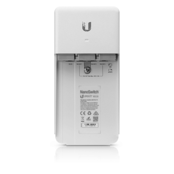 Ubiquiti NanoSwitch Gigabit Ethernet [10/100/1000] Supporto Power over Ethernet [PoE] Bianco (Ubiquiti NanoSwitch 4 Port Outdoor Switch - N-SW)UbiquitiN-SW