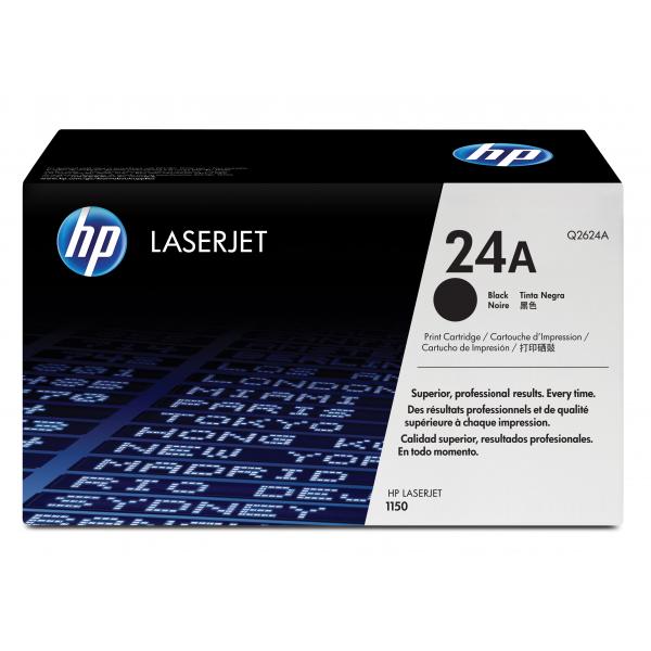 HP 24A Black Original LaserJet Toner Cartridge cartuccia toner 1 pz Originale Nero (Toner Black LJ1150 - Pages 2.500 - Warranty: 12M)HpQ2624A