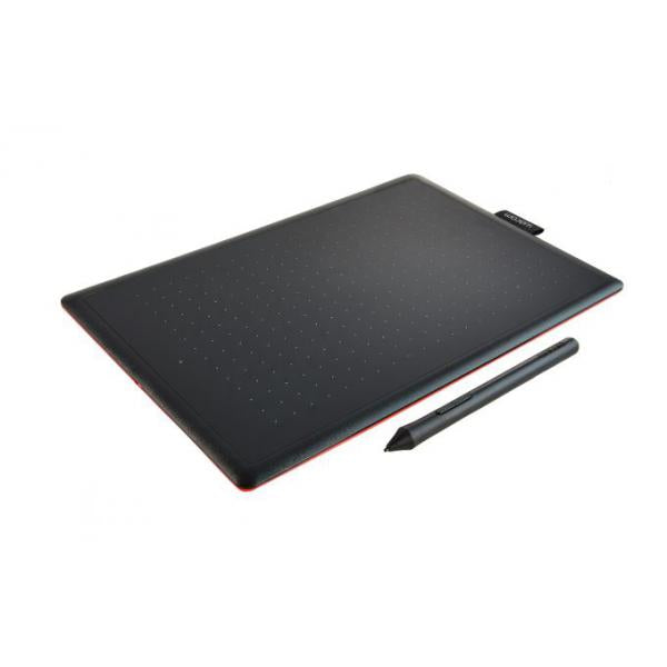 Wacom One by Medium tavoletta grafica Nero, Rosso 2540 lpi [linee per pollice] 216 x 135 mm USB (One by Medium graphic tablet - Black, Red 2540 lpi 216 x 135 - mm USB One by Medium, Wired, 2540 lpi, 216 x 135 mm, USB, Pen, Black, Red - Warranty: 12M)...