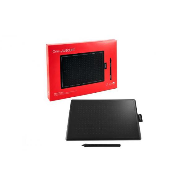 Wacom One by Medium tavoletta grafica Nero, Rosso 2540 lpi [linee per pollice] 216 x 135 mm USB (One by Medium graphic tablet - Black, Red 2540 lpi 216 x 135 - mm USB One by Medium, Wired, 2540 lpi, 216 x 135 mm, USB, Pen, Black, Red - Warranty: 12M)...