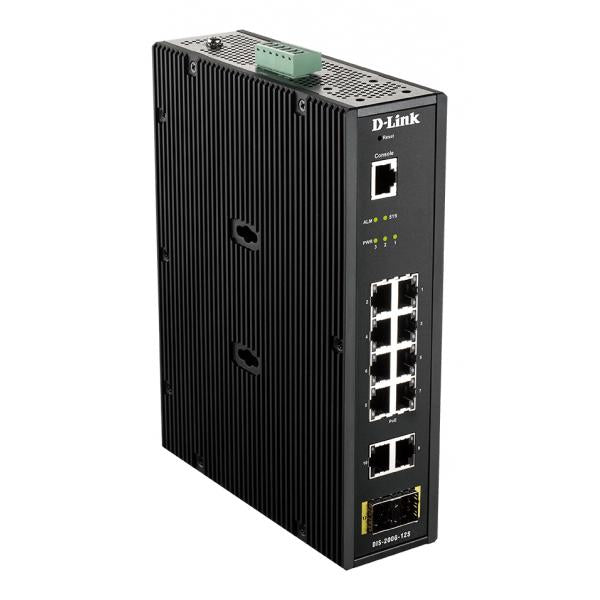 D-Link DIS-200G-12S switch di rete Gestito L2 Gigabit Ethernet [10/100/1000] Nero (12-P.Smart mgd.GB Ind.Switch,12-Port Layer2 Smart Managed Gigabit PoE Industrial Switch, 10x 100/1000Mbit/s TP [RJ-45] Port, 2x SFP Port, 1x RJ-45 Console Port, Automa...