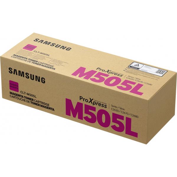Samsung Cartuccia toner magenta originale HP CLT-M505L ad alta capacità (Samsung CLT-M505L - H?jtydende - magen)HpSU302A
